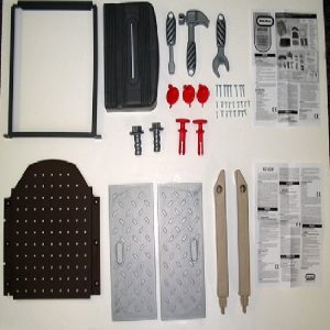 Hardware Pack: Wrench. Hammer.Screwdriver.Nail.Bolt.Tool Hook.Pegboard. Pegboard Suport Rt. Pegboard Support Lt.Door Track. Door. Saw Table. SubPack: Screw (T) Screw (U)