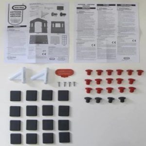 Hardware Pack:Red Screw-H (16) Gray Screw-G (4).Red Roof Lock 16 (F).Red Flag holder 2 (I). Red Tool and Screws 4