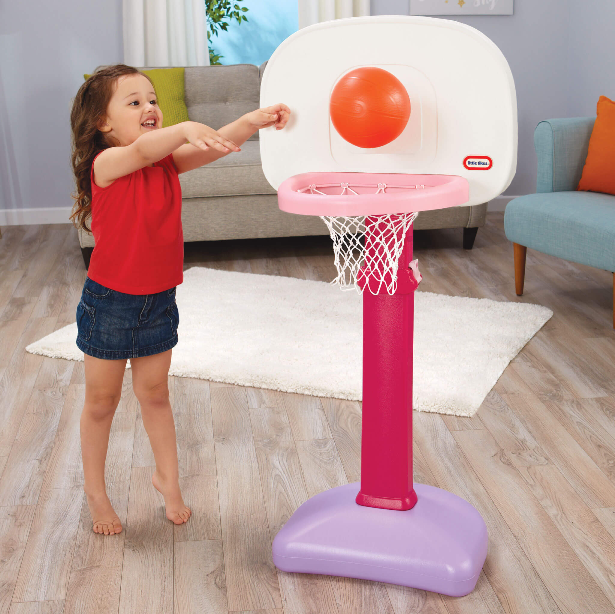 TotSports™ Easy Score™ Basketball Set - Pink - Image 3