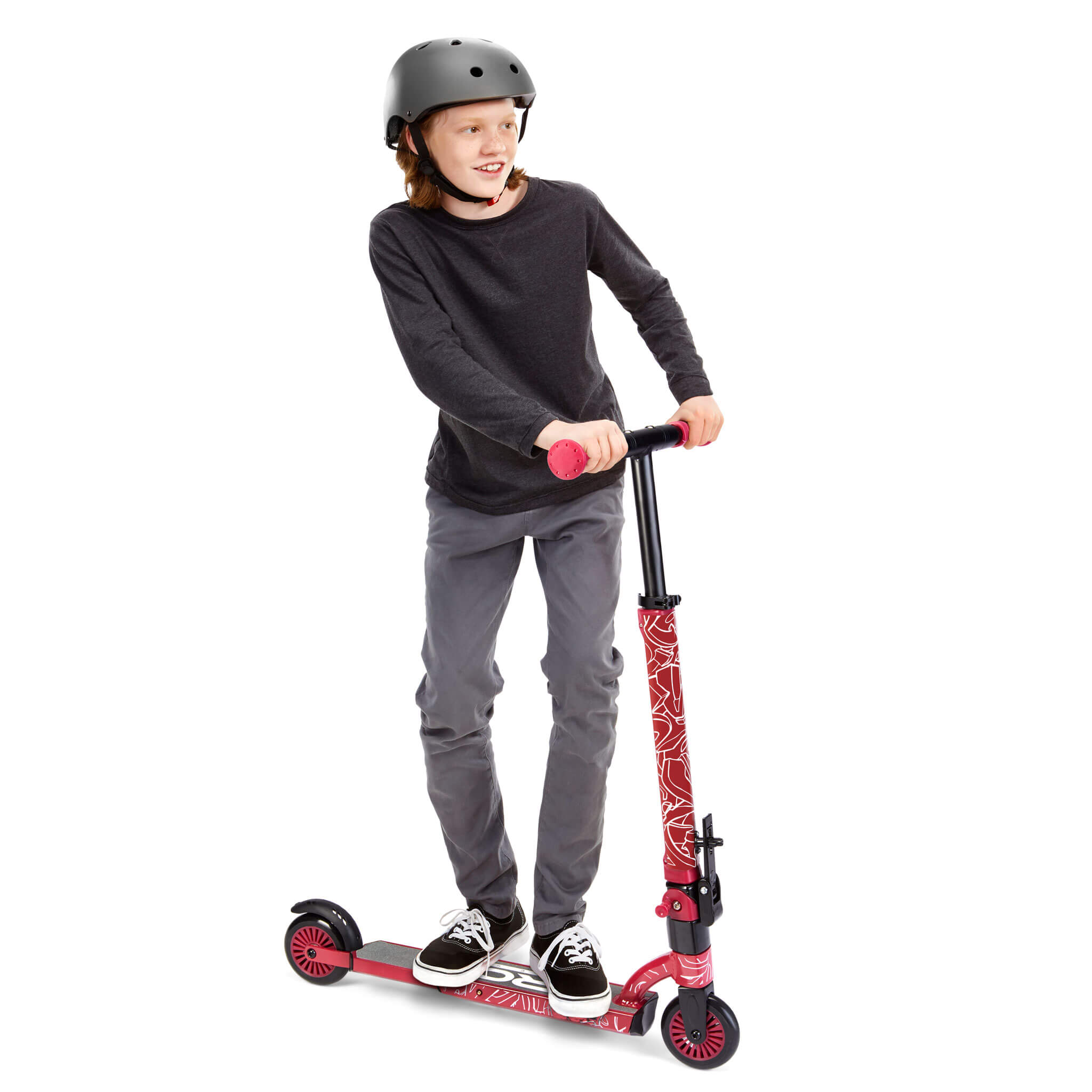 Viro Rides Compact Scooter Black and Red - Image 2