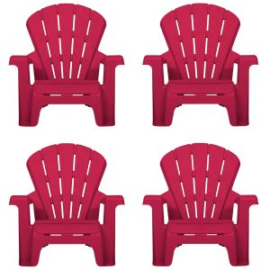Garden Chairs - Red 4 Pack