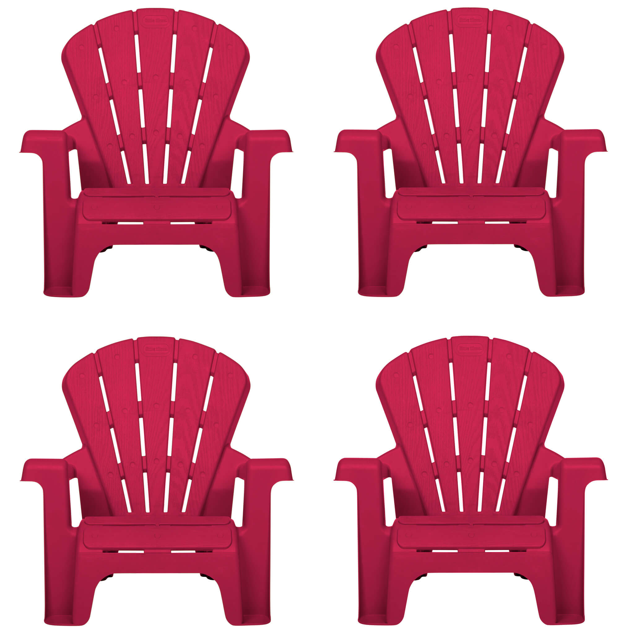Garden Chairs - Red 4 Pack