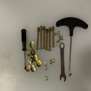 Hardware Pack:Screw Driver. Bolt.Screw For Frame (M).Screw for Backboard (O).Cap Nut. Arc Washer. Spring Washer.Wrench. Spring Tool